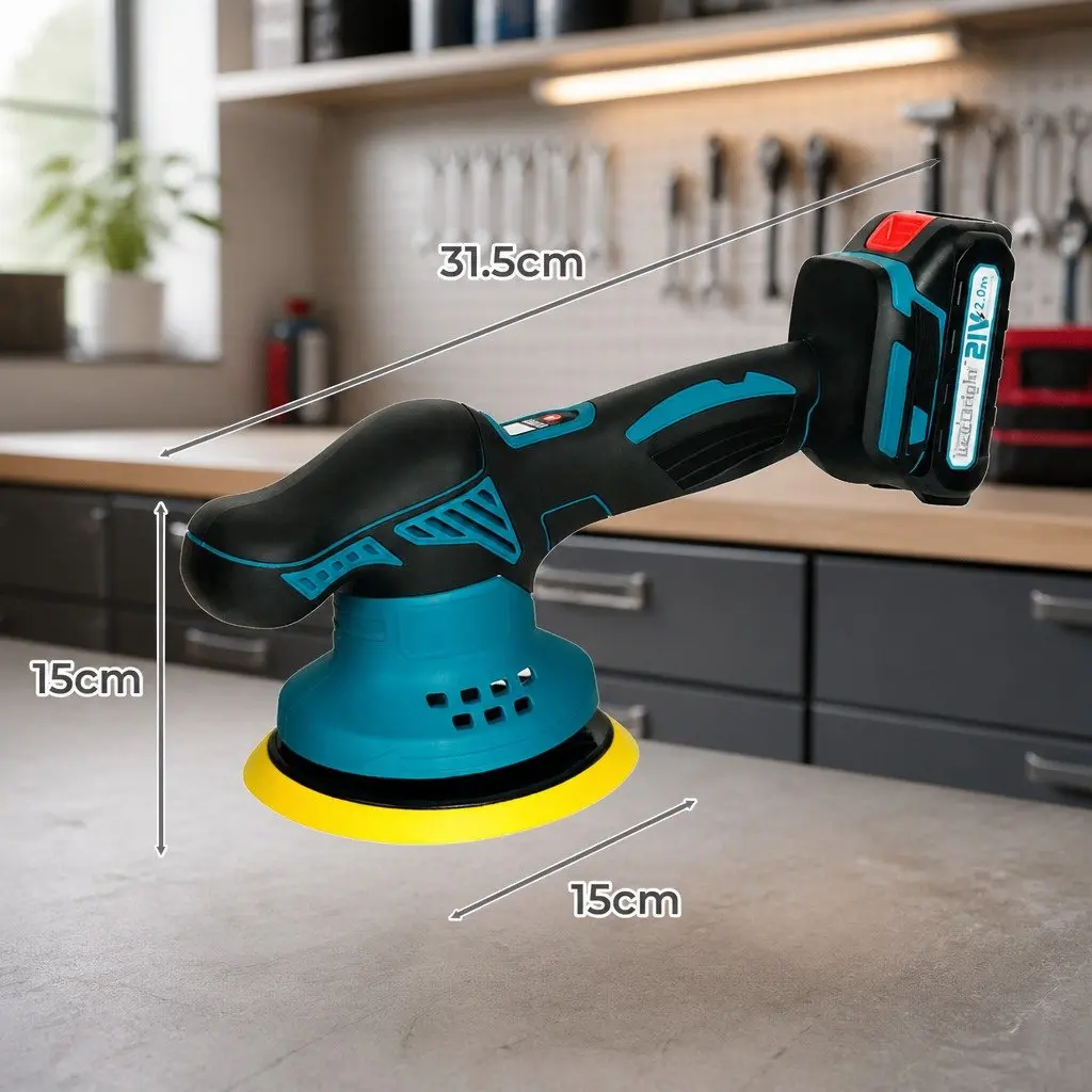 Cordless Car Polisher Buffer for Vehicles and Furniture 6 Inch 21V Brushless Motor 6 Speed