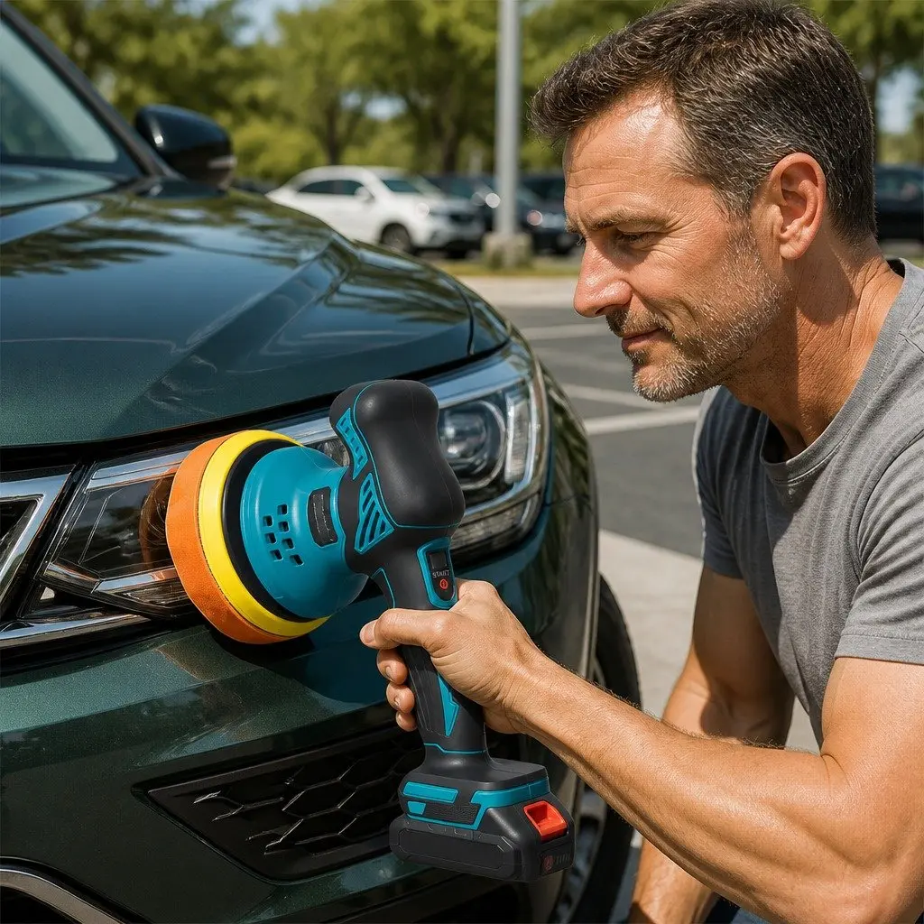 Cordless Car Polisher Buffer for Vehicles and Furniture 6 Inch 21V Brushless Motor 6 Speed