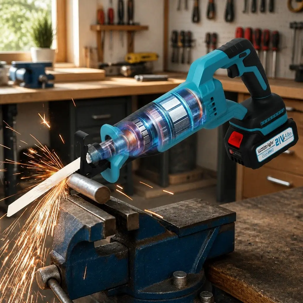 Cordless Reciprocating Saw for Wood and Metal Cutting 21V 22mm Stroke Length