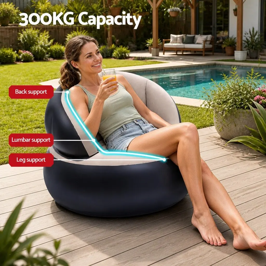 Inflatable Air Chair Folding Lounge Seat for Indoor Outdoor Use 70cm
