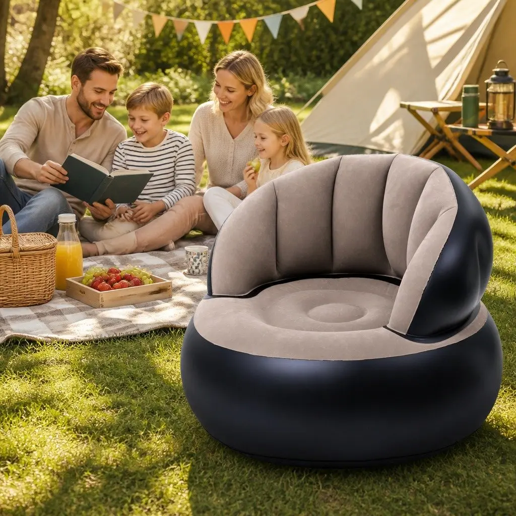 Inflatable Air Chair Folding Lounge Seat for Indoor Outdoor Use 70cm