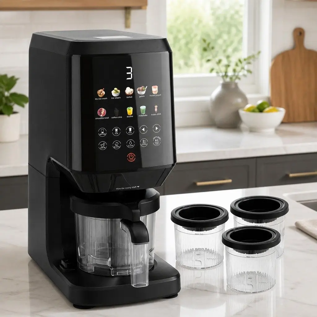 10-in-1 Ice Cream Maker Machine Homemade Gelato Sorbet Frozen Dessert Black