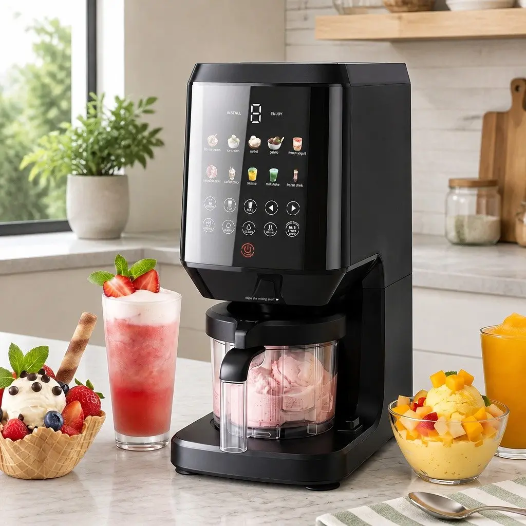 10-in-1 Ice Cream Maker Machine Kitchen Appliance Black
