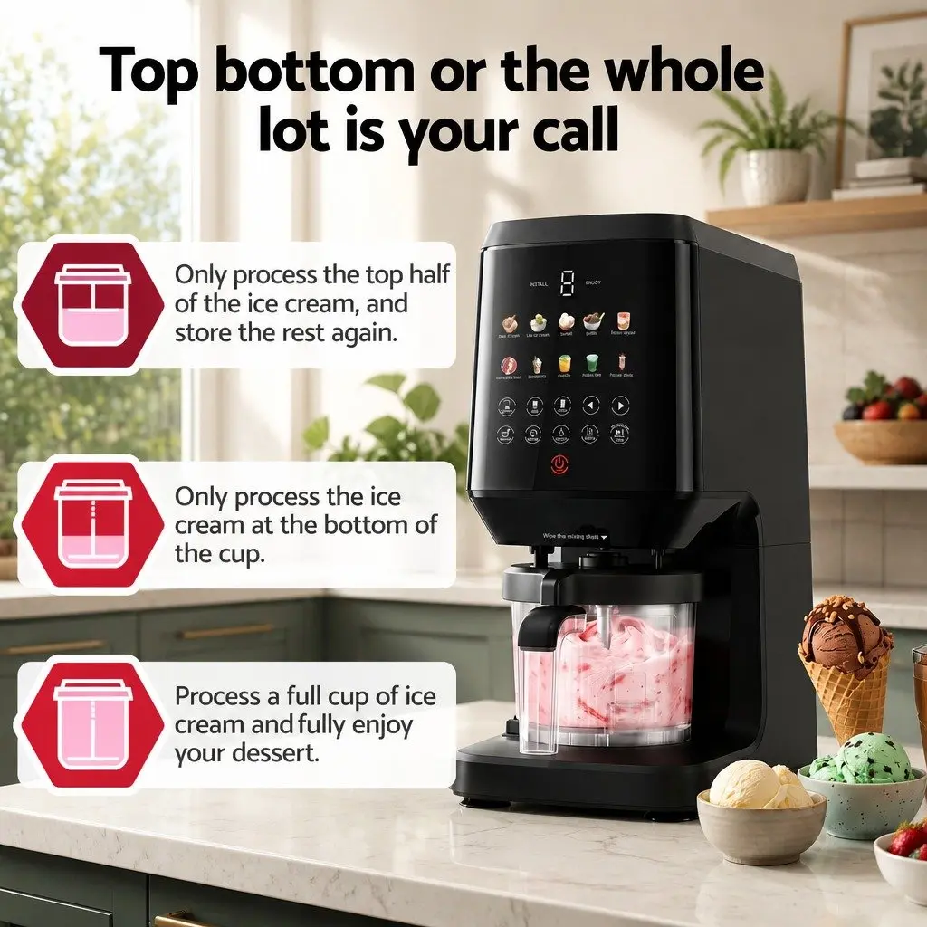 10-in-1 Ice Cream Maker Machine Kitchen Appliance Black