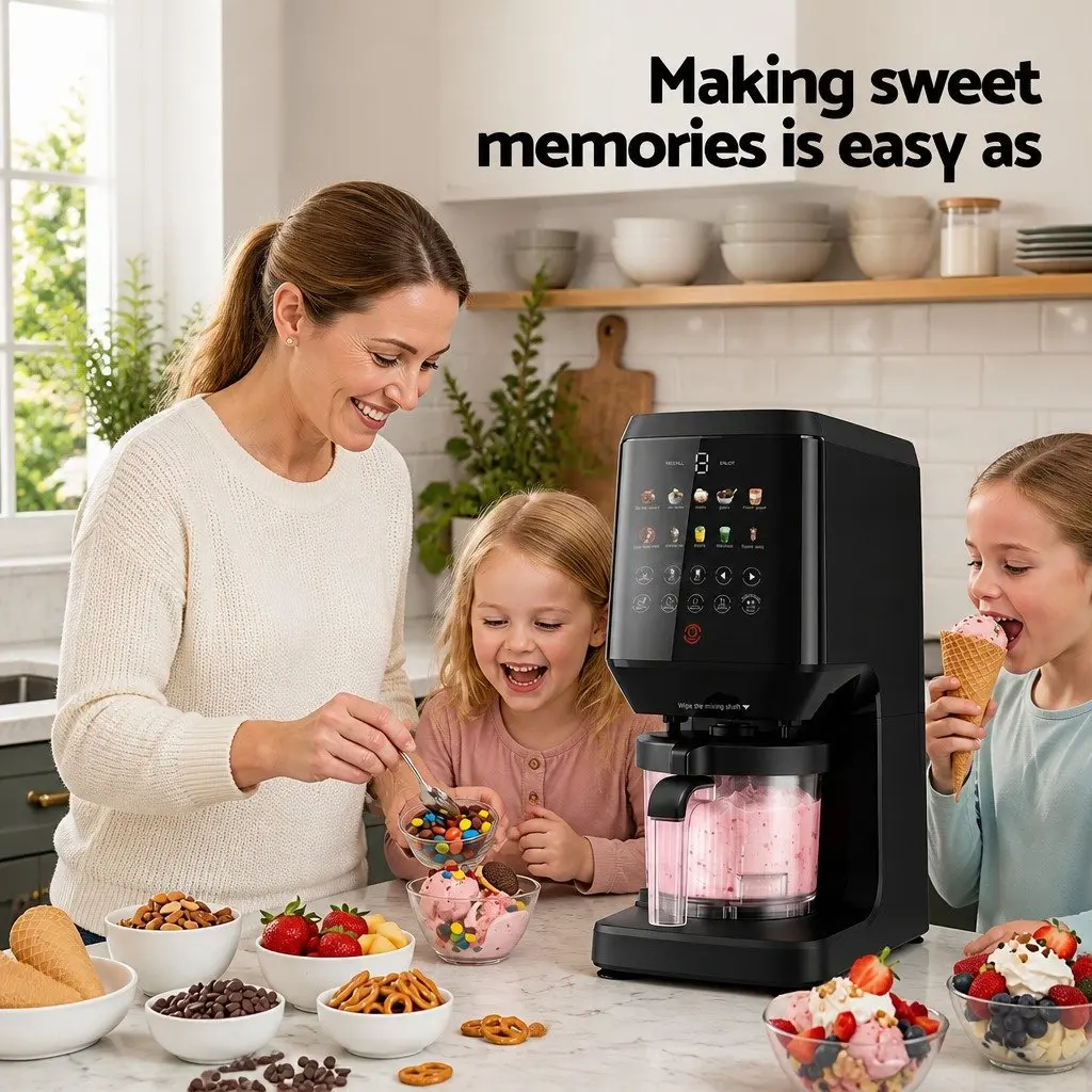 10-in-1 Ice Cream Maker Machine Kitchen Appliance Black