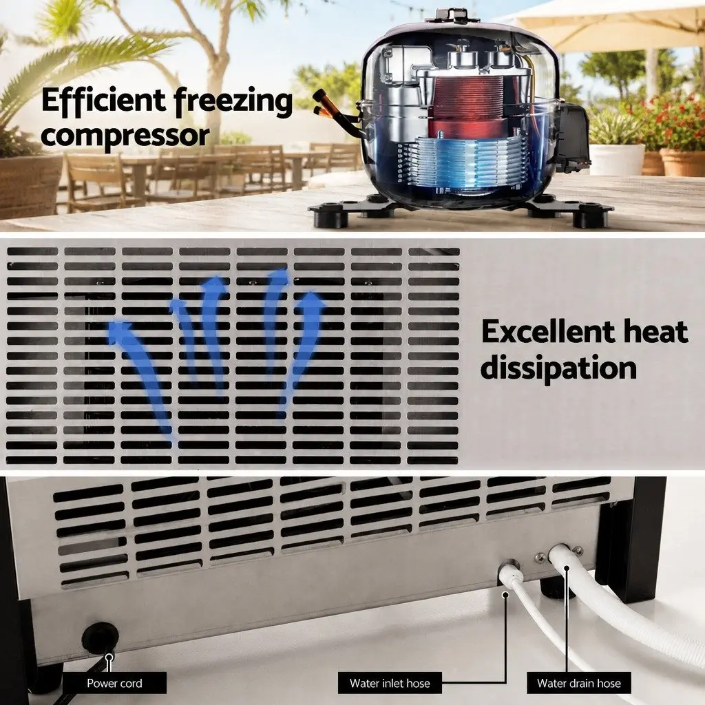 Commercial Ice Maker Machine for Cafes Restaurants Bars 45kg Daily Capacity