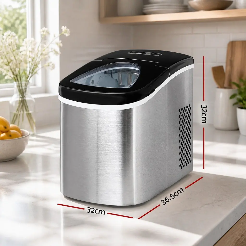 Ice Maker Portable Countertop 2.4L Silver Quick Freezing