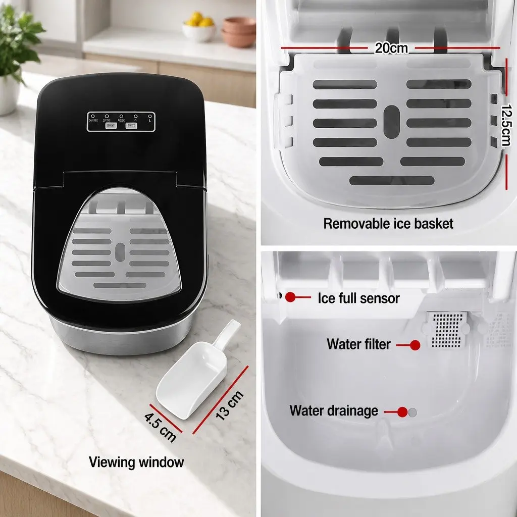 Ice Maker Portable Countertop 2.4L Silver Quick Freezing