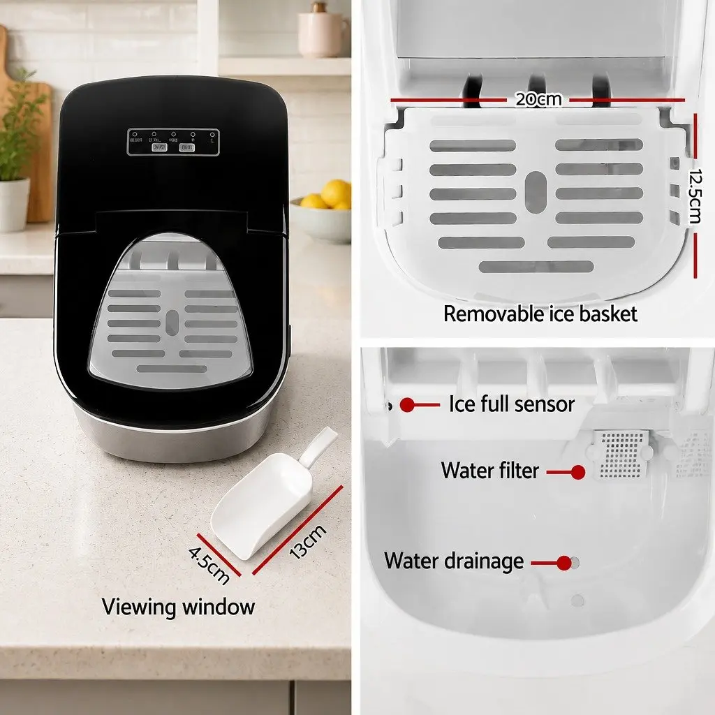 Ice Maker Portable Countertop 2.4L Silver Quick Freezing