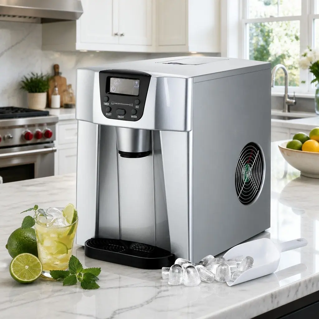 Portable Ice Maker 2L Water Dispenser Countertop Ice Cube Machine Silver