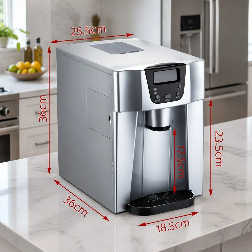 Portable Ice Maker for Kitchen Countertop 2L Water Dispenser Silver