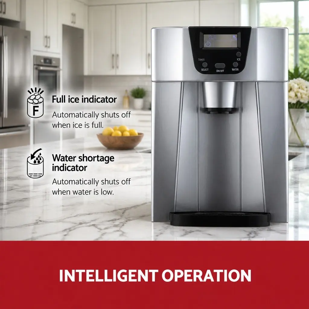 Portable Ice Maker for Kitchen Countertop 2L Water Dispenser Silver