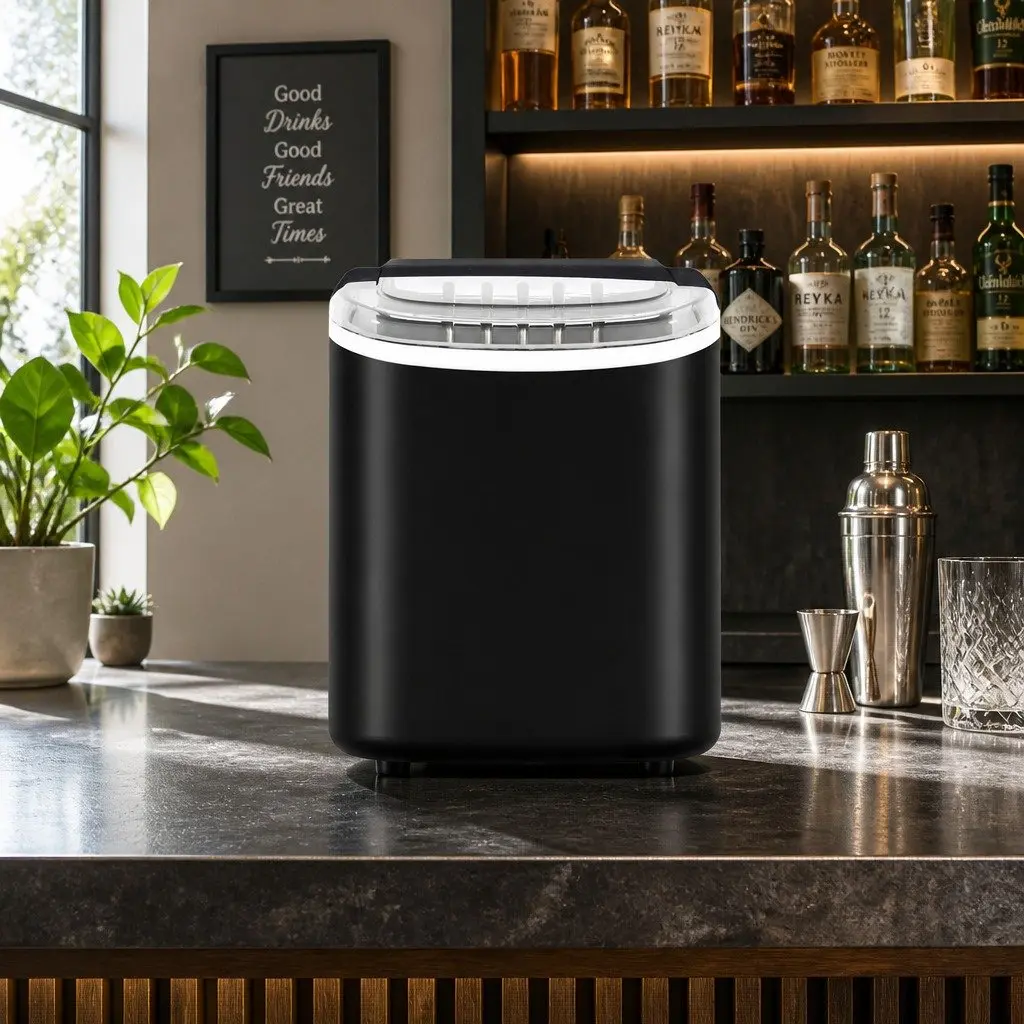 Portable Ice Maker Machine Countertop for Home and Bar 12kg Black Compact