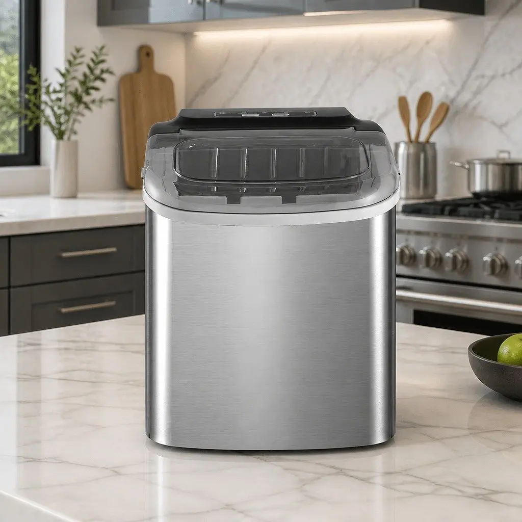 Ice Maker Machine Countertop Portable Silver 12kg Daily Capacity