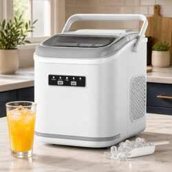 Compact Ice Maker with 12kg Capacity and Self-Cleaning