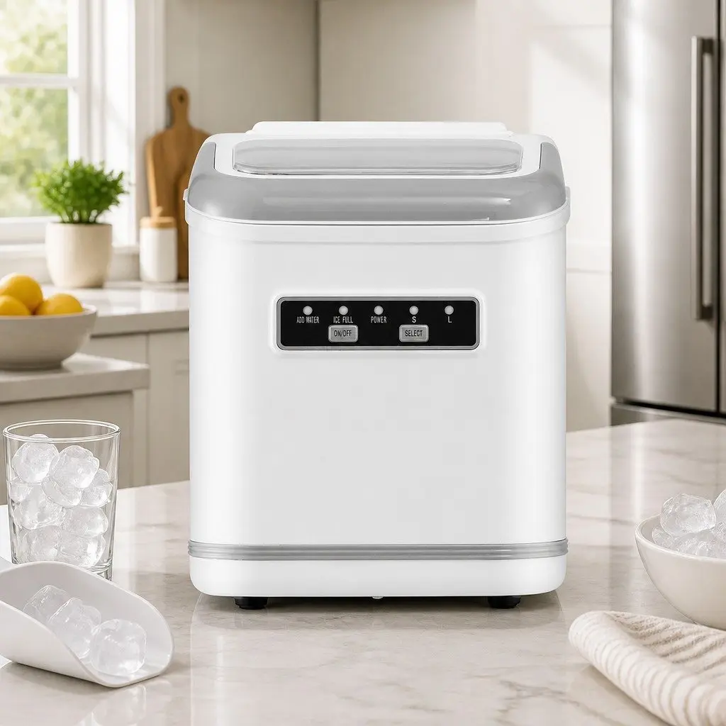 Ice Maker Machine Portable Countertop for Home 12kg Daily Production White