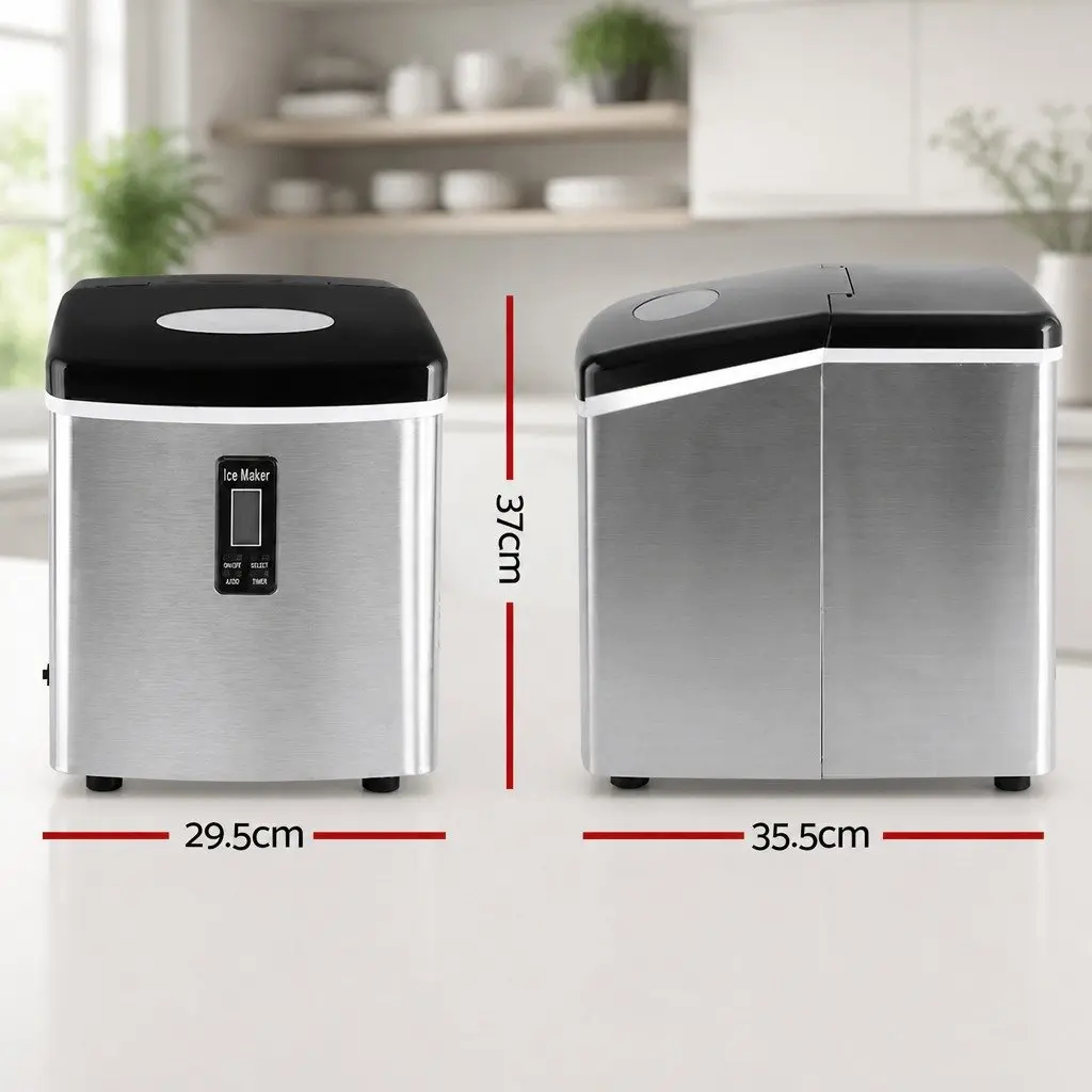 Ice Maker Machine Countertop Portable Silver 15kg