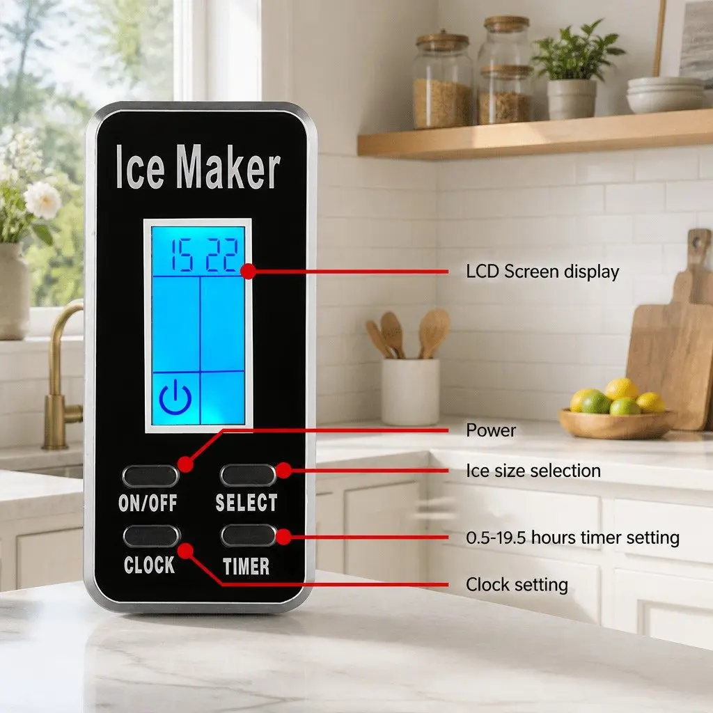 Ice Maker Machine Countertop Portable Silver 15kg
