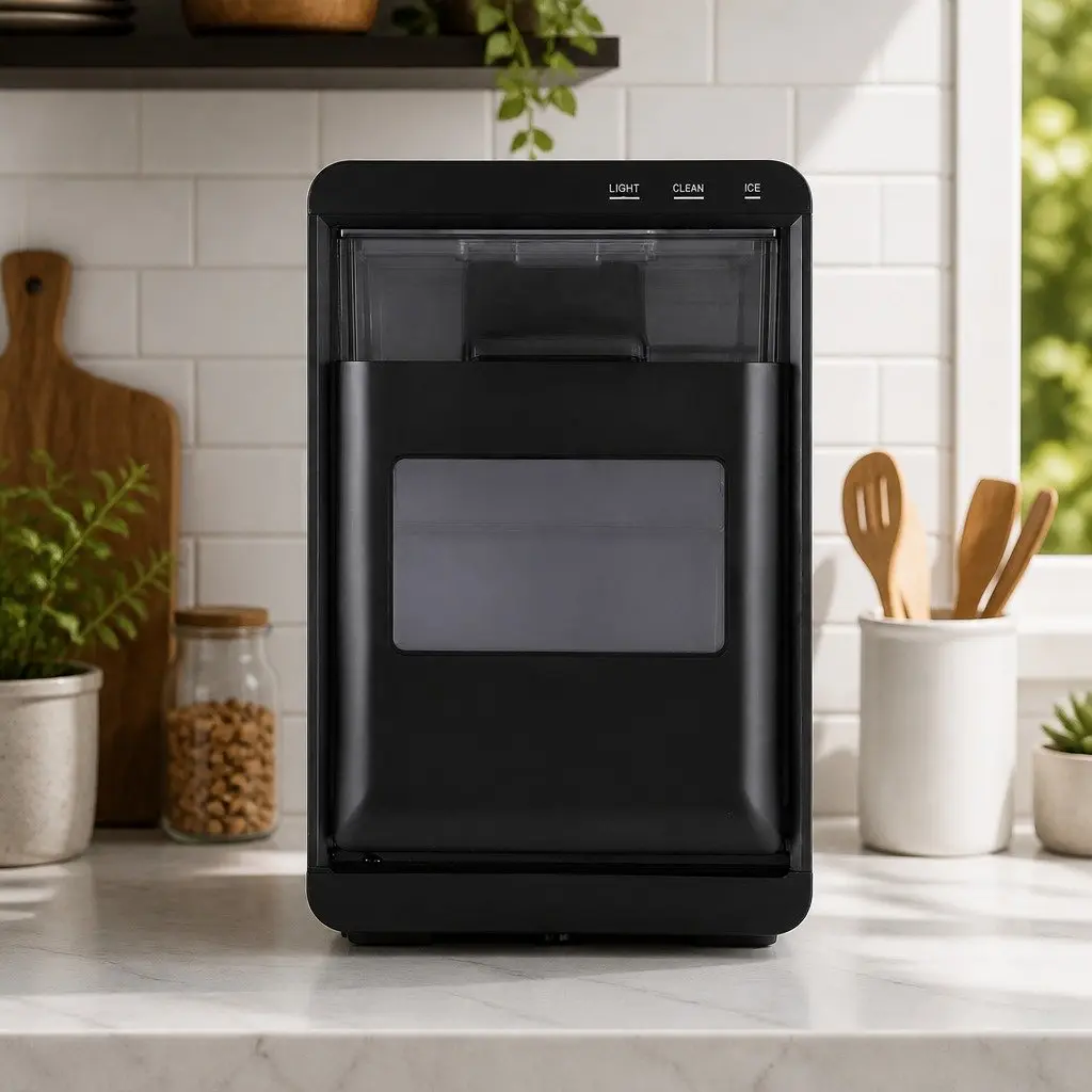 Ice Maker Machine 20kg Nugget Countertop Quick Chill Self Cleaning Black