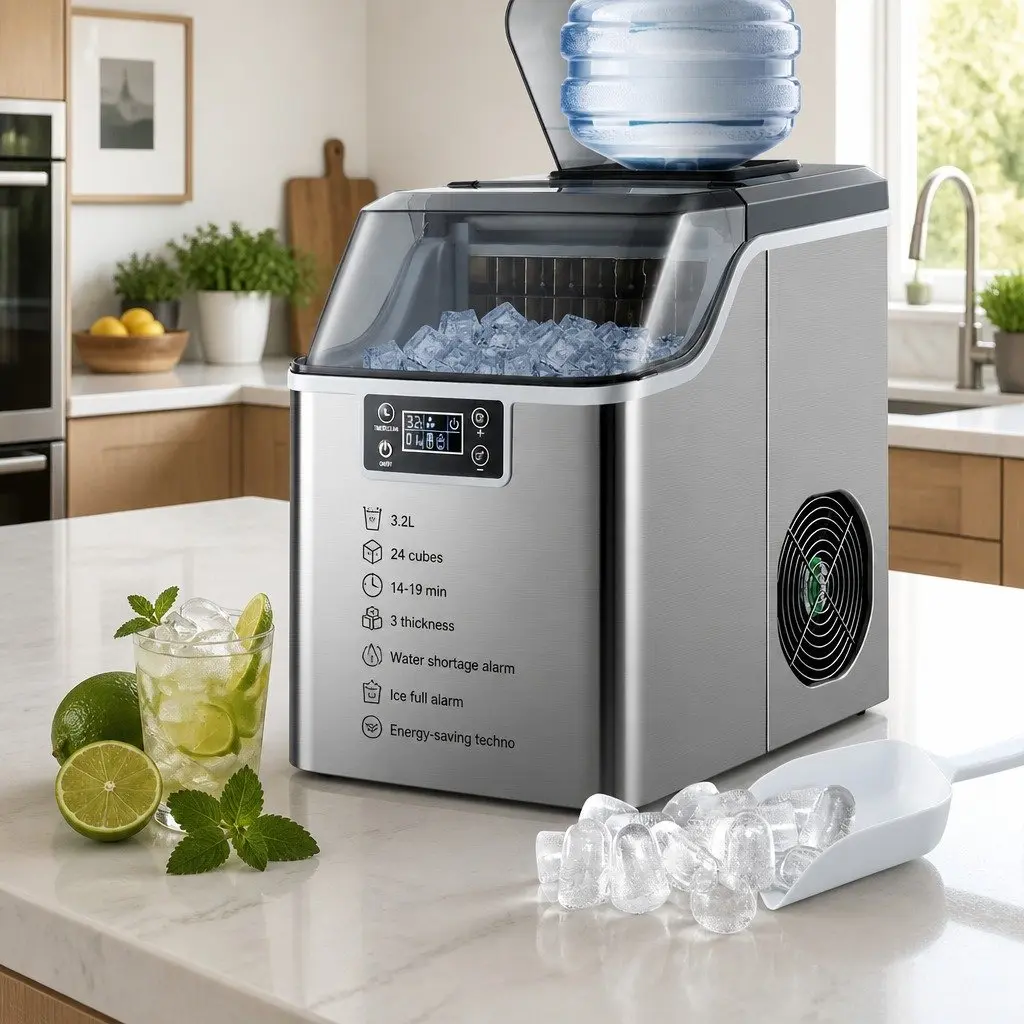 Ice Maker Machine Portable Countertop 3.2L Silver