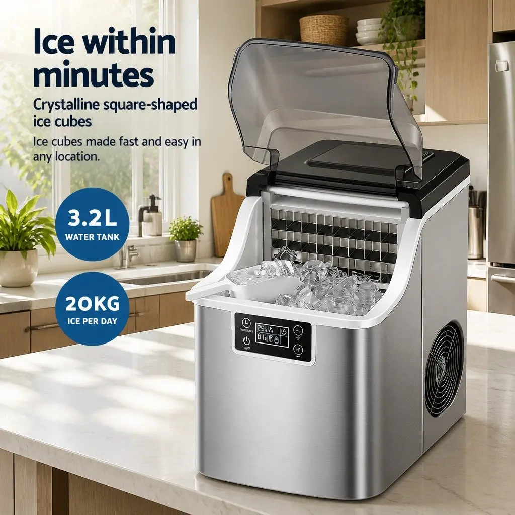 Ice Maker Machine Portable Countertop 3.2L Silver