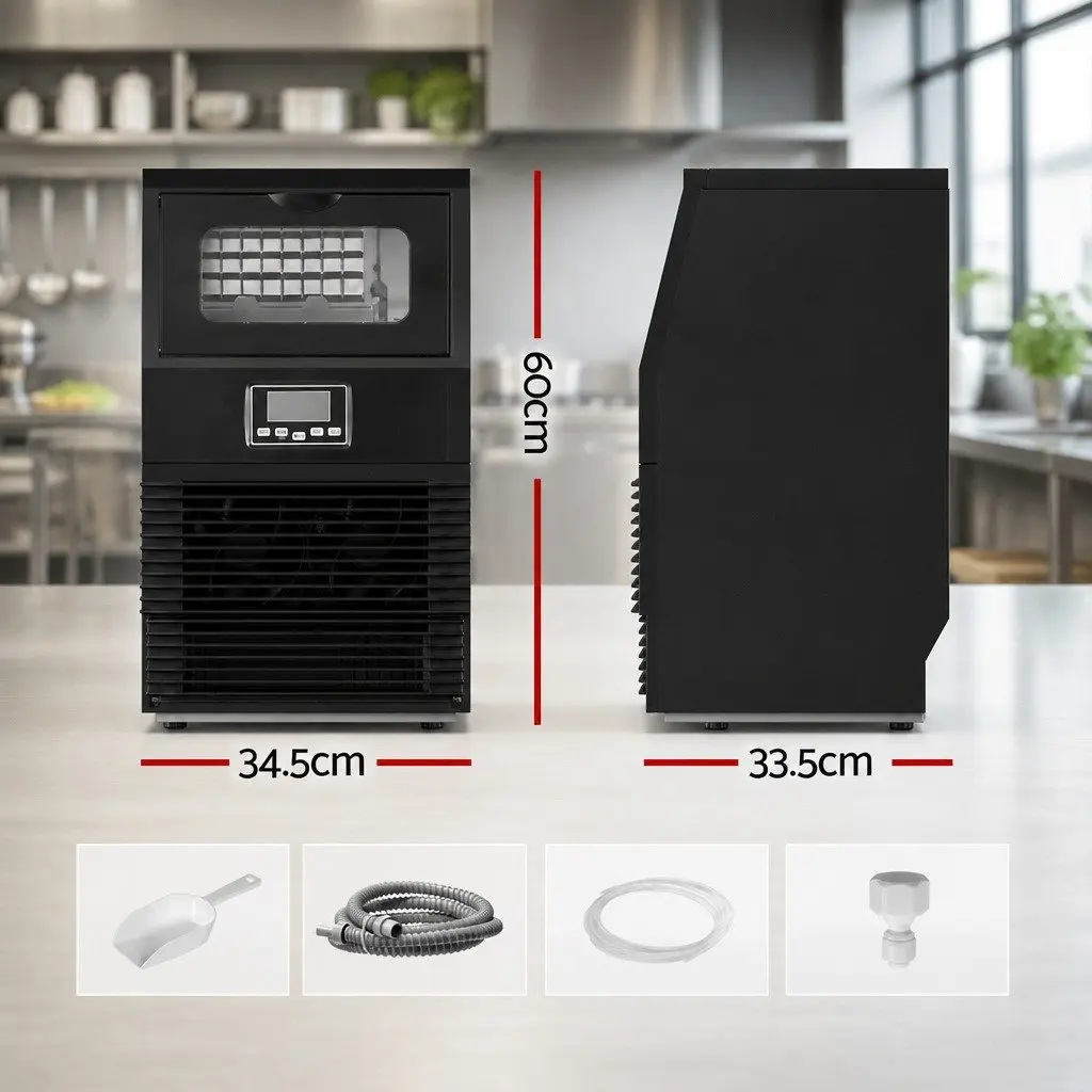 Ice Maker Machine for Kitchen 30kg Black