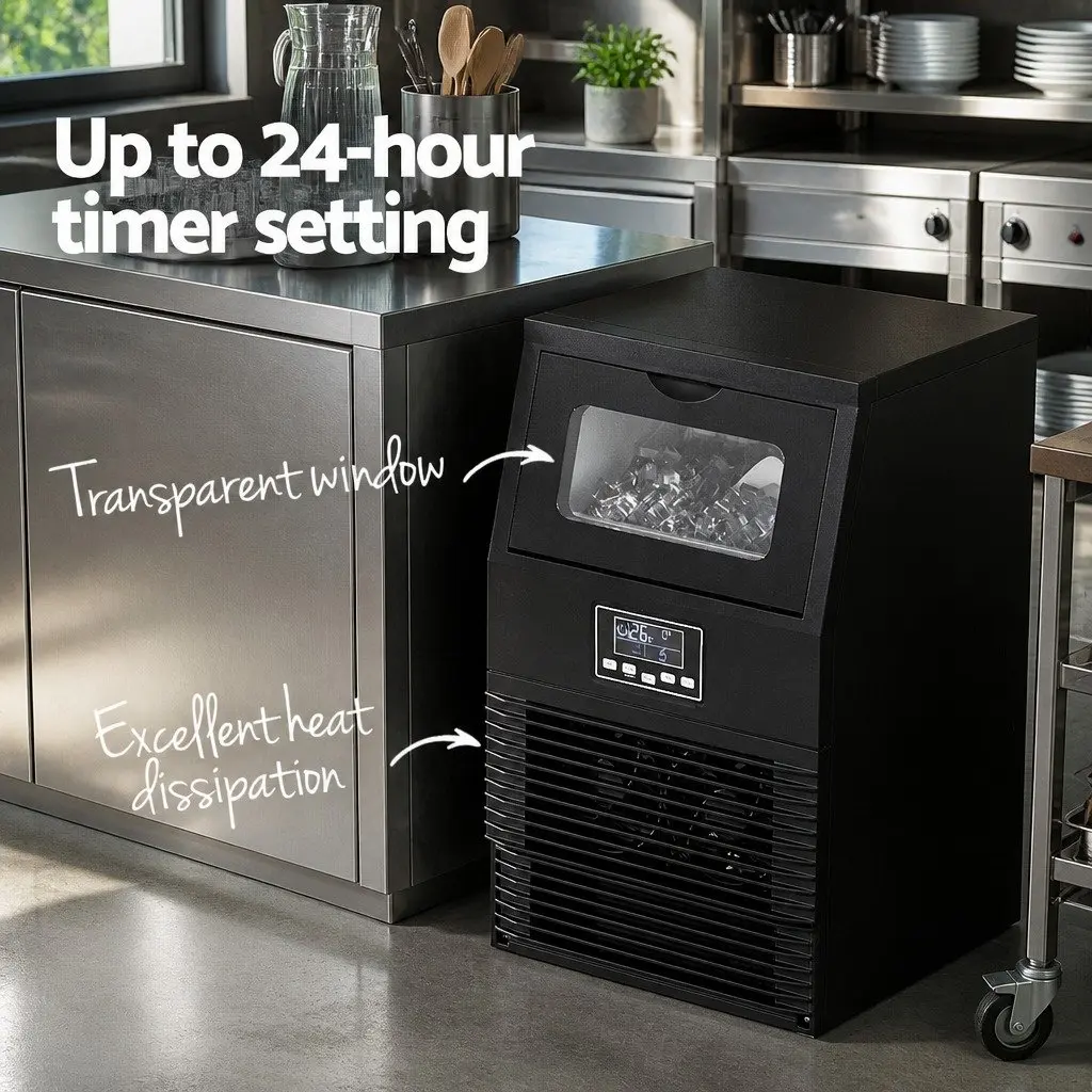 Ice Maker Machine for Kitchen 30kg Black