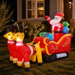 2.2M Inflatable Santa Sleigh & Reindeer: Specs & Features