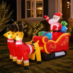 2.2M Inflatable Santa Sleigh & Reindeer: Specs & Features