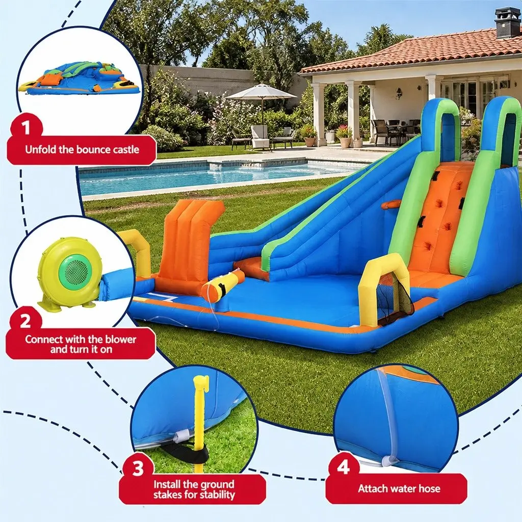 Kids Inflatable Water Park Slide Outdoor Play 427x374cm