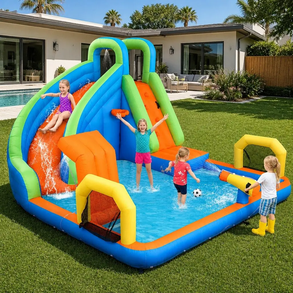 Kids Inflatable Water Park Slide Outdoor Play 427x374cm