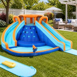 Specs of the Kids Inflatable Water Park with Dual Slides