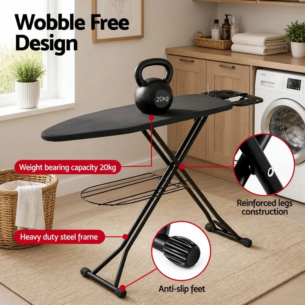 Foldable Ironing Board Laundry Room Adjustable Height Heavy Duty Steel Frame