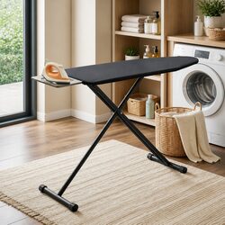 Foldable Ironing Board Heavy Duty Steel Frame 6 Height Settings 3-Layer Cover