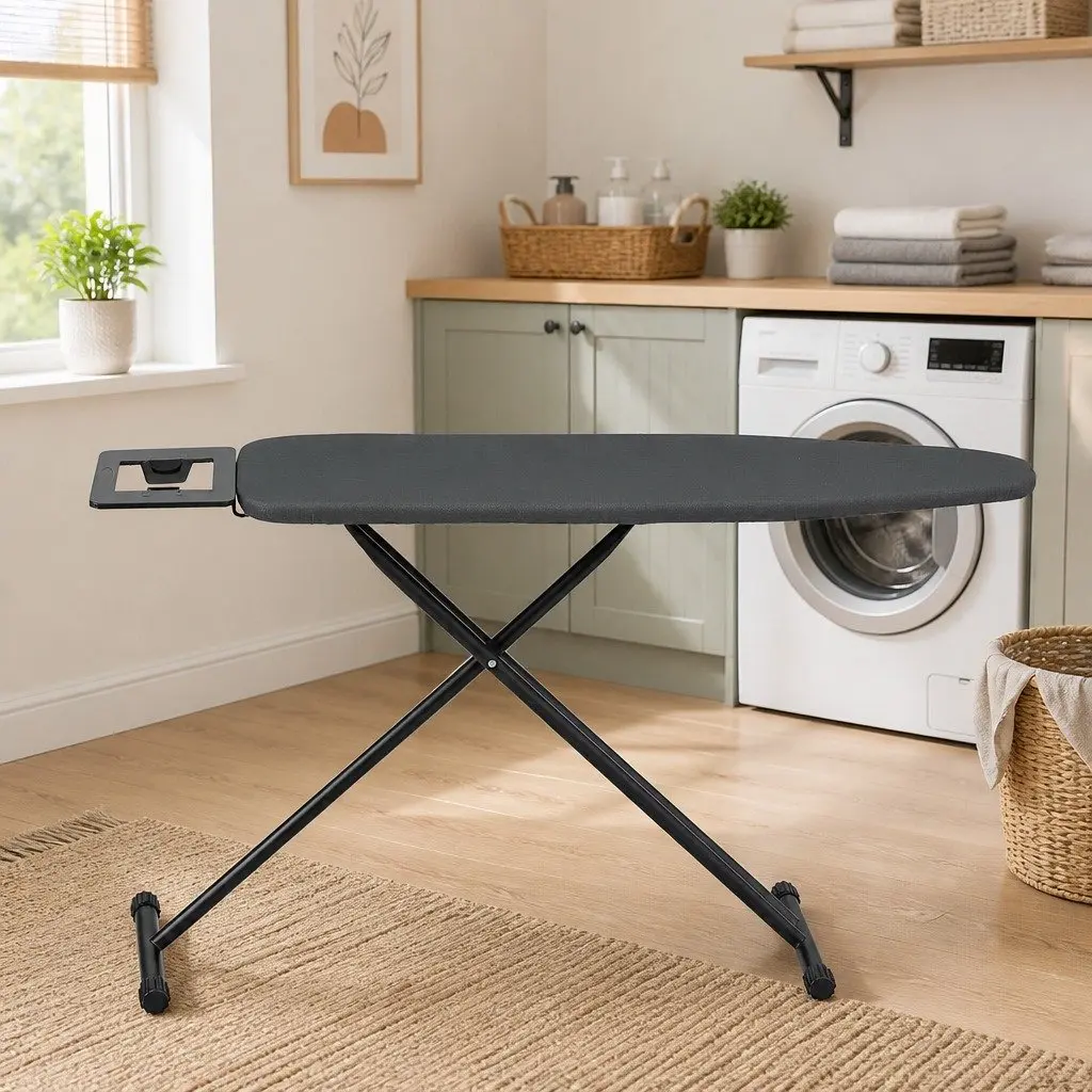 Foldable Ironing Board for Home Use Heavy Duty Steel Frame 6 Height Settings