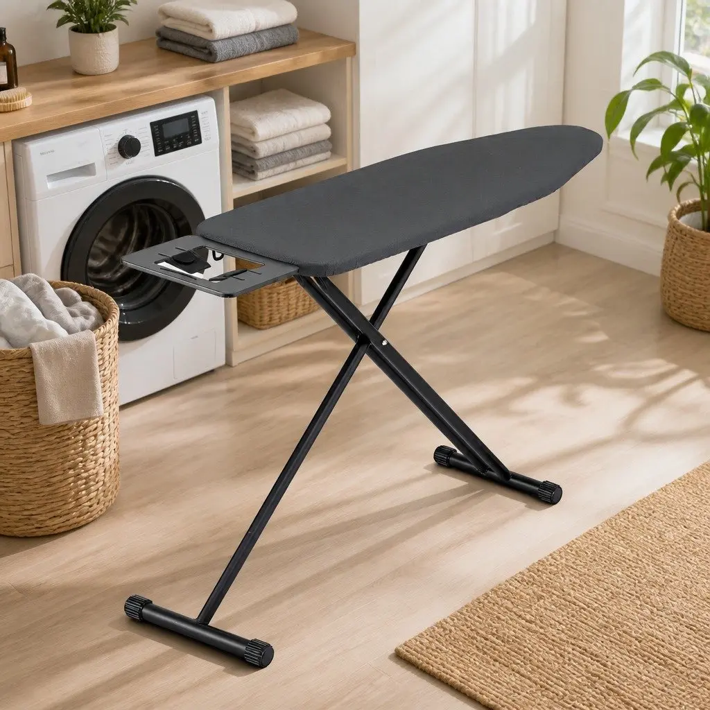 Foldable Ironing Board for Home Use Heavy Duty Steel Frame 6 Height Settings