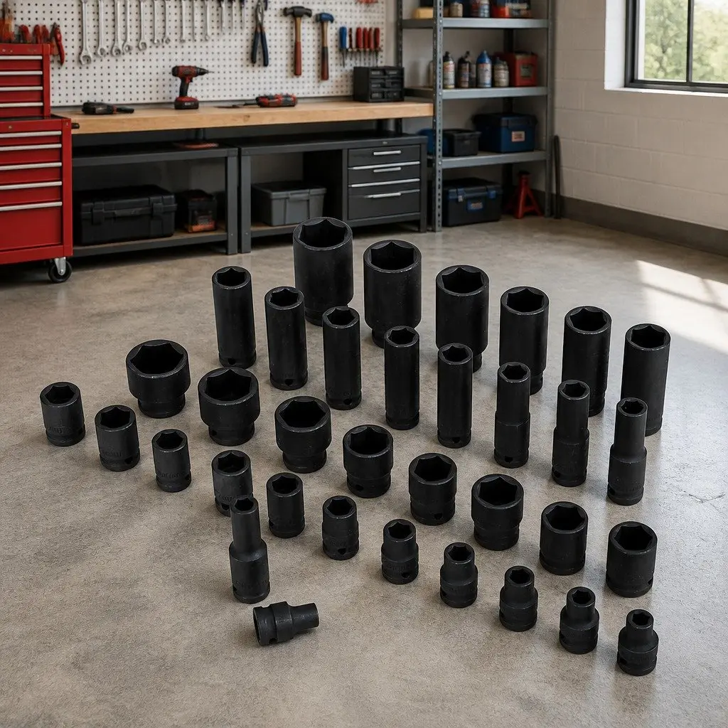 Impact Socket Set 35 Piece 1/2 Drive 8-32mm Metric 6-Point Deep Short Sockets