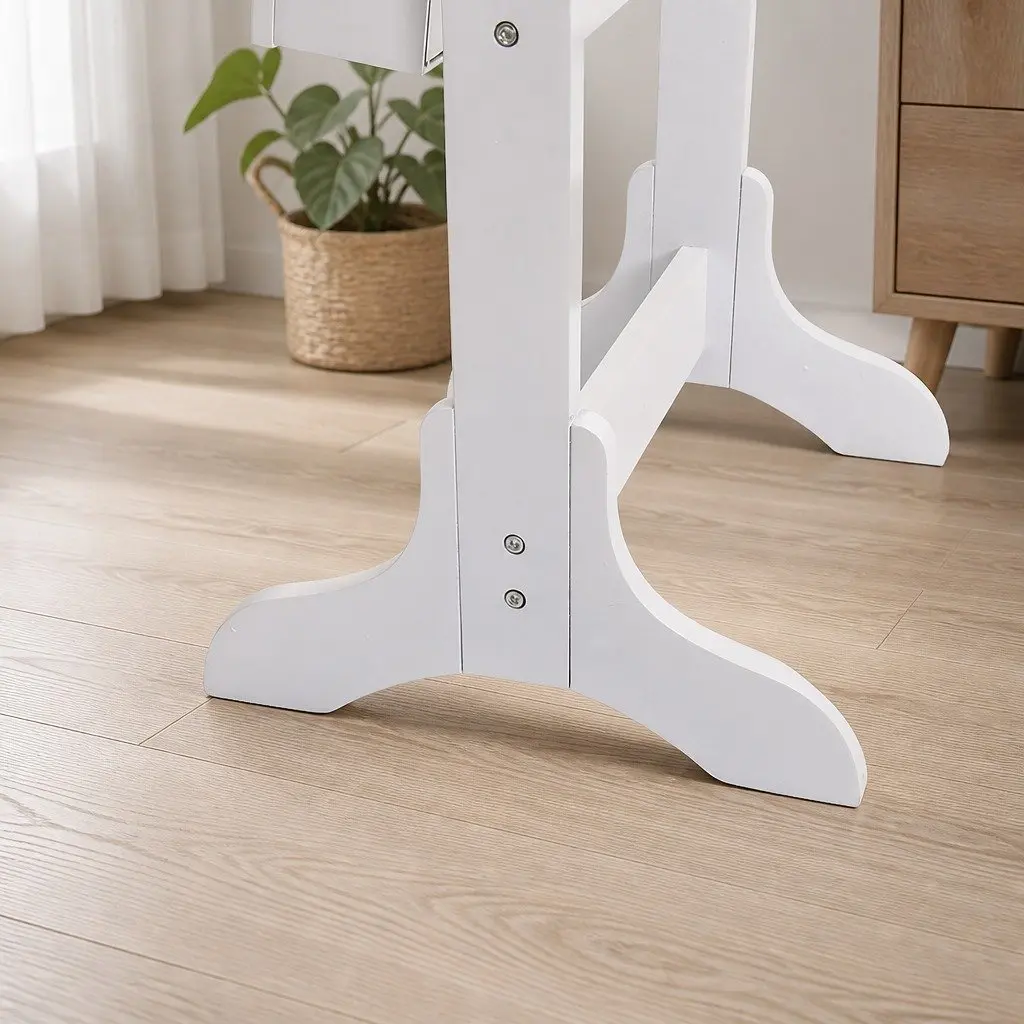 Jewellery Cabinet Makeup Storage Floor Standing Organiser 6 Shelves White 41.5x38x155cm