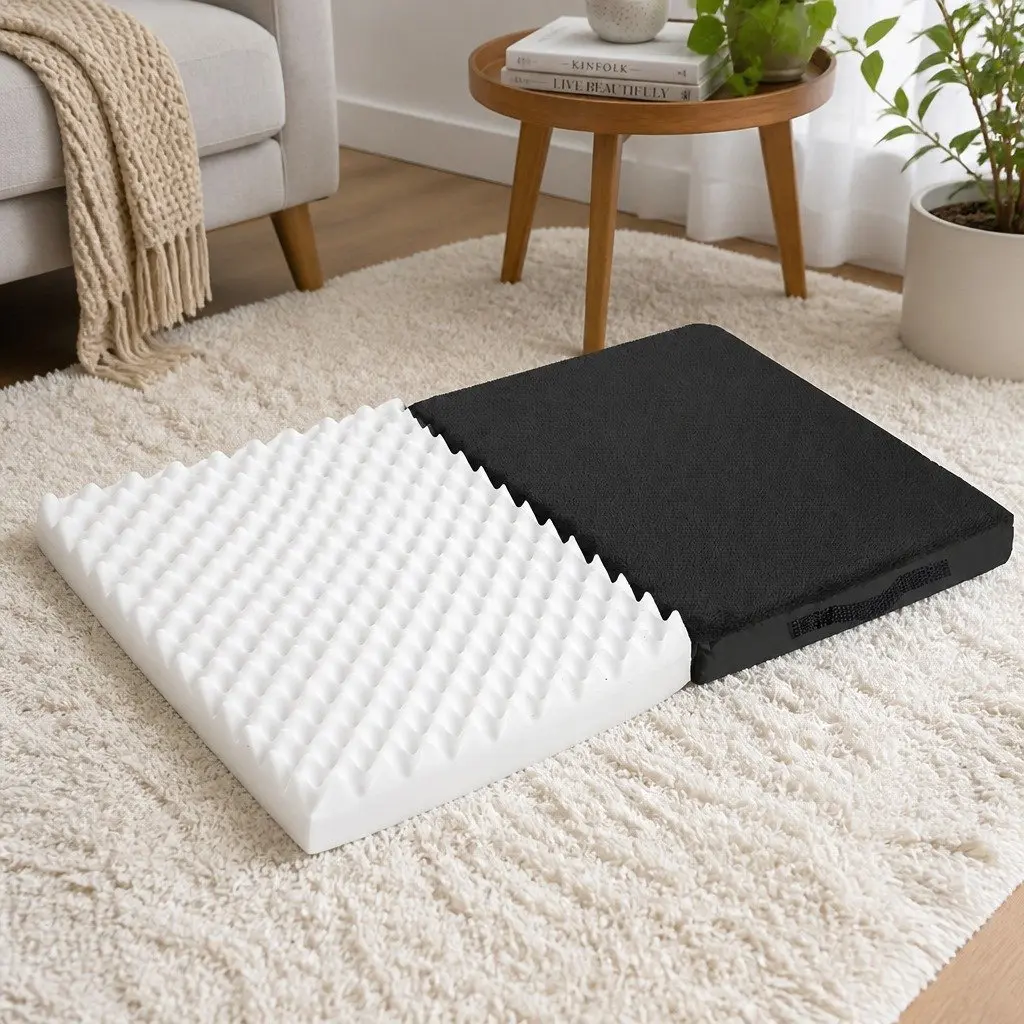 Foldable Pet Bed Dog Puppy Large Black Plush Foam Portable Handle Sleep Mat