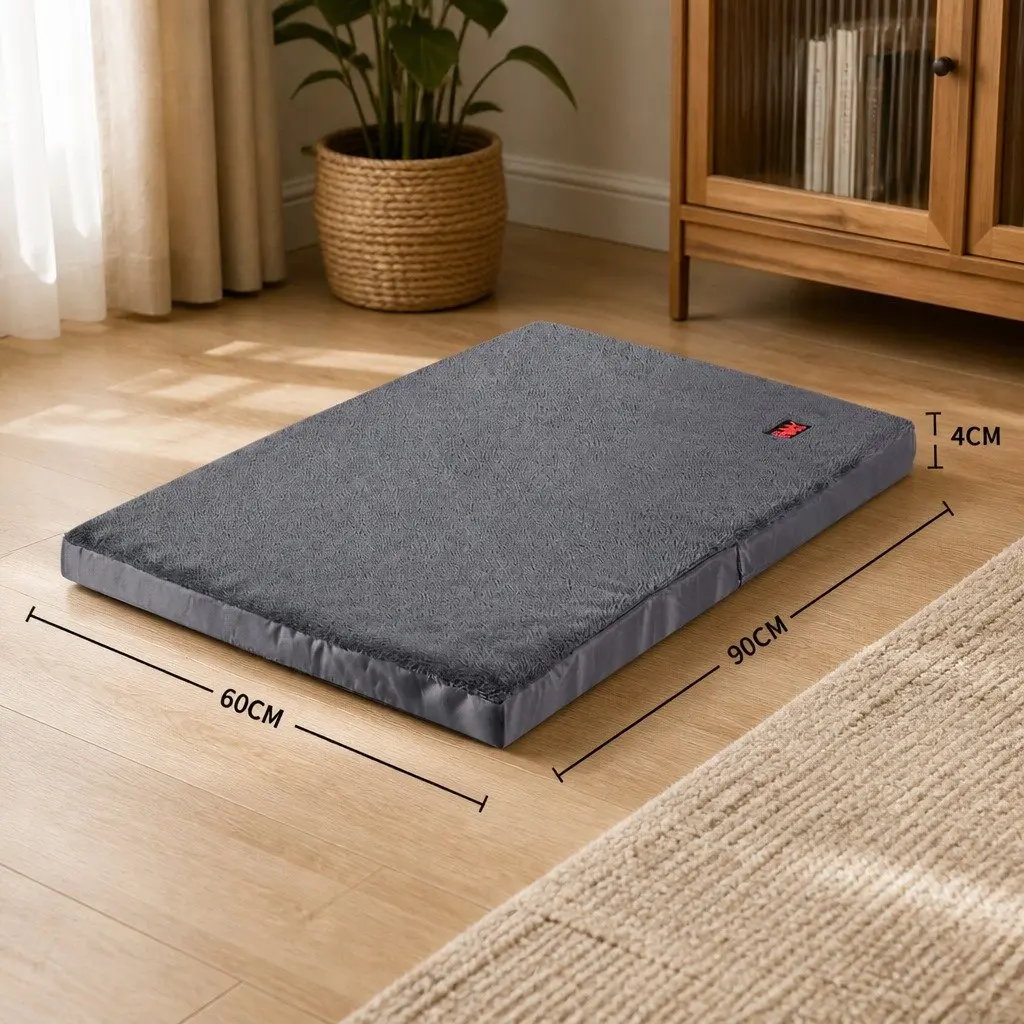 Foldable Pet Bed for Dogs and Puppies Large Grey Sleep Mat