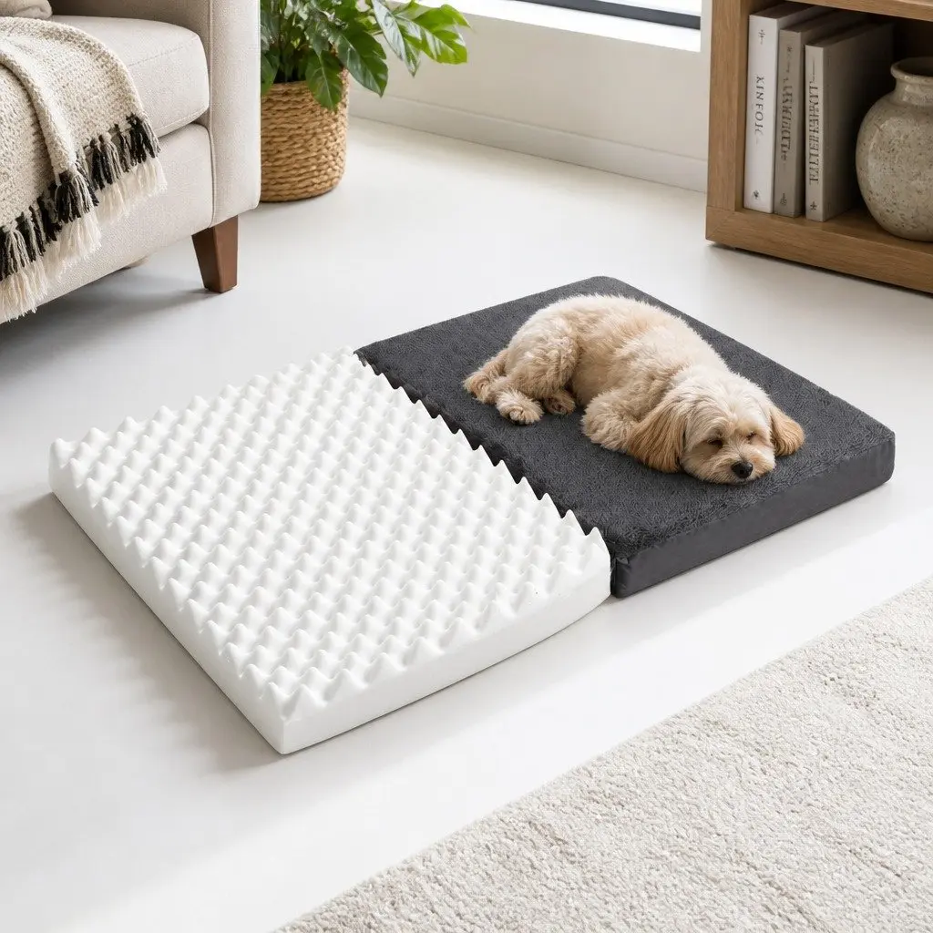 Foldable Pet Bed for Dogs and Puppies Large Grey Sleep Mat