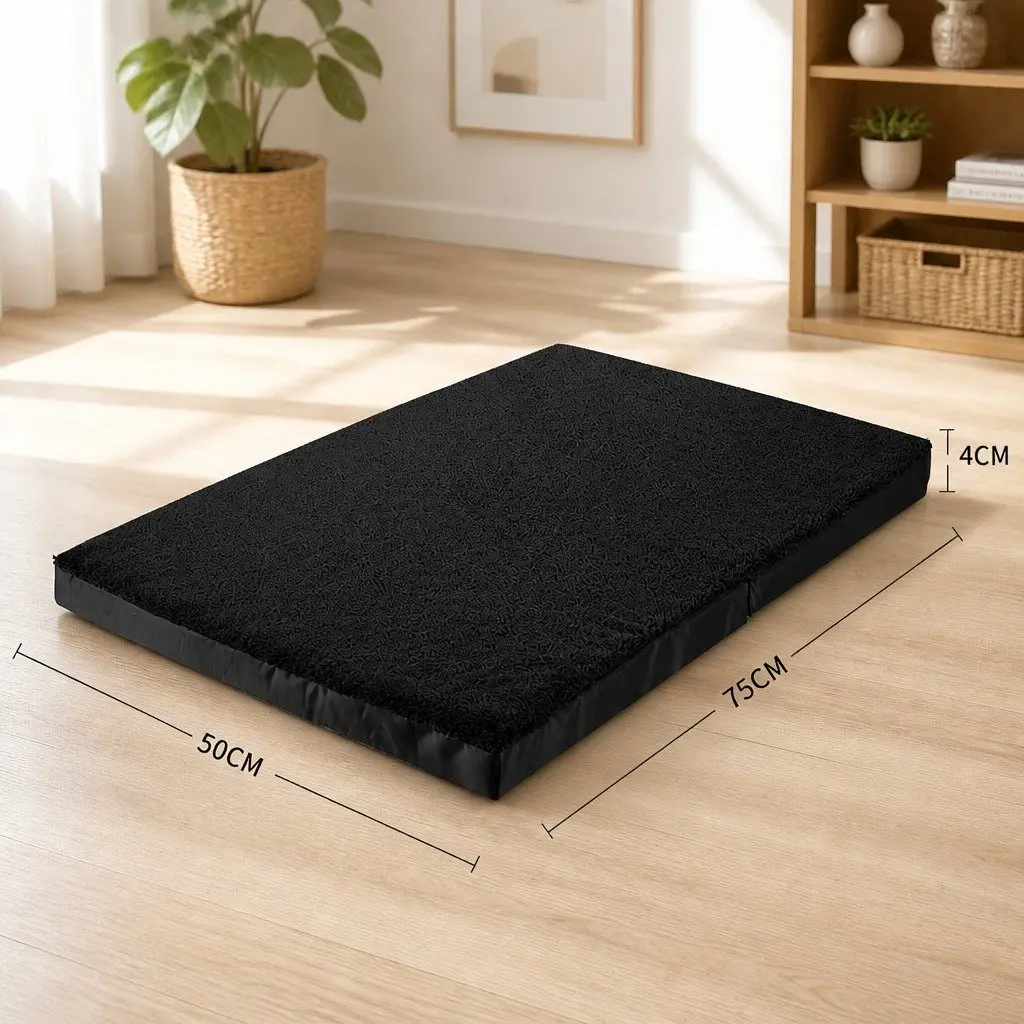 Foldable Pet Bed Medium Black Dog Puppy Orthopedic Portable Washable Cover
