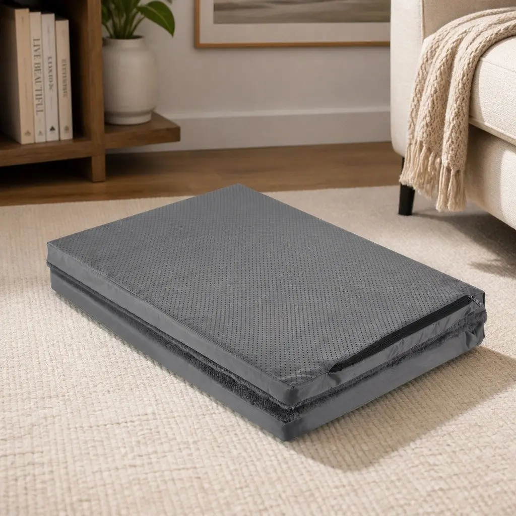 Foldable Medium Grey Dog Bed