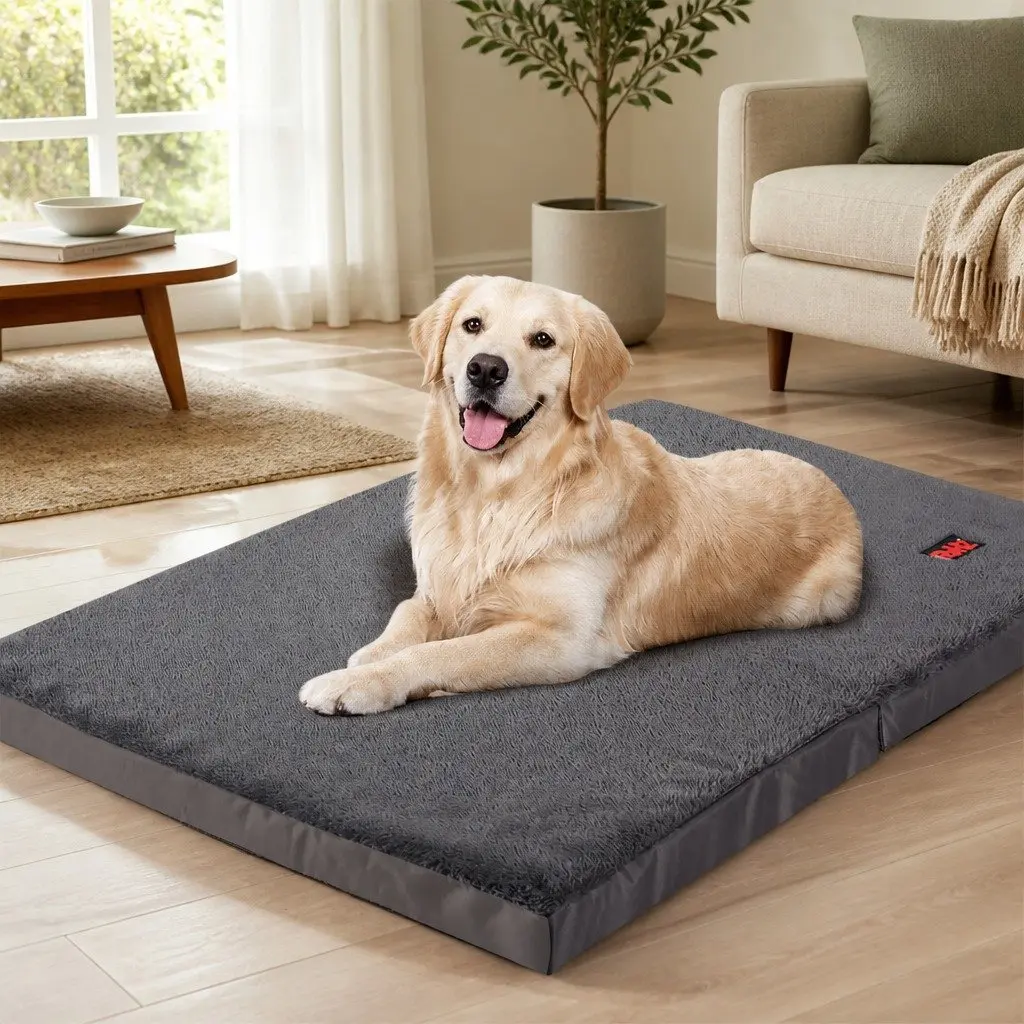 Foldable Medium Grey Dog Bed