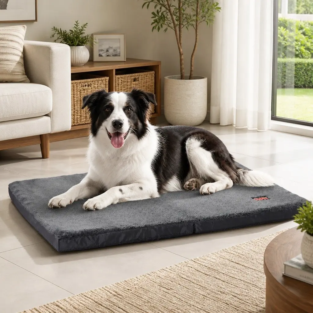 Pet Bed Foldable Dog Puppy Mattress XX-Large Grey Portable Sleep Mat
