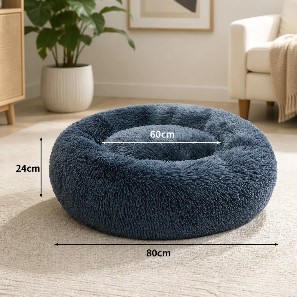 XL Donut-Shaped Dark Grey Pet Bed