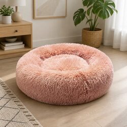 XXL Pink Dog Bed - 100cm Diameter Donut Shape