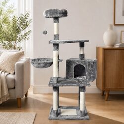 Cat Tree Toy Scratching Post 130cm Multi-Level Platform Climbing Tower Perch Bed