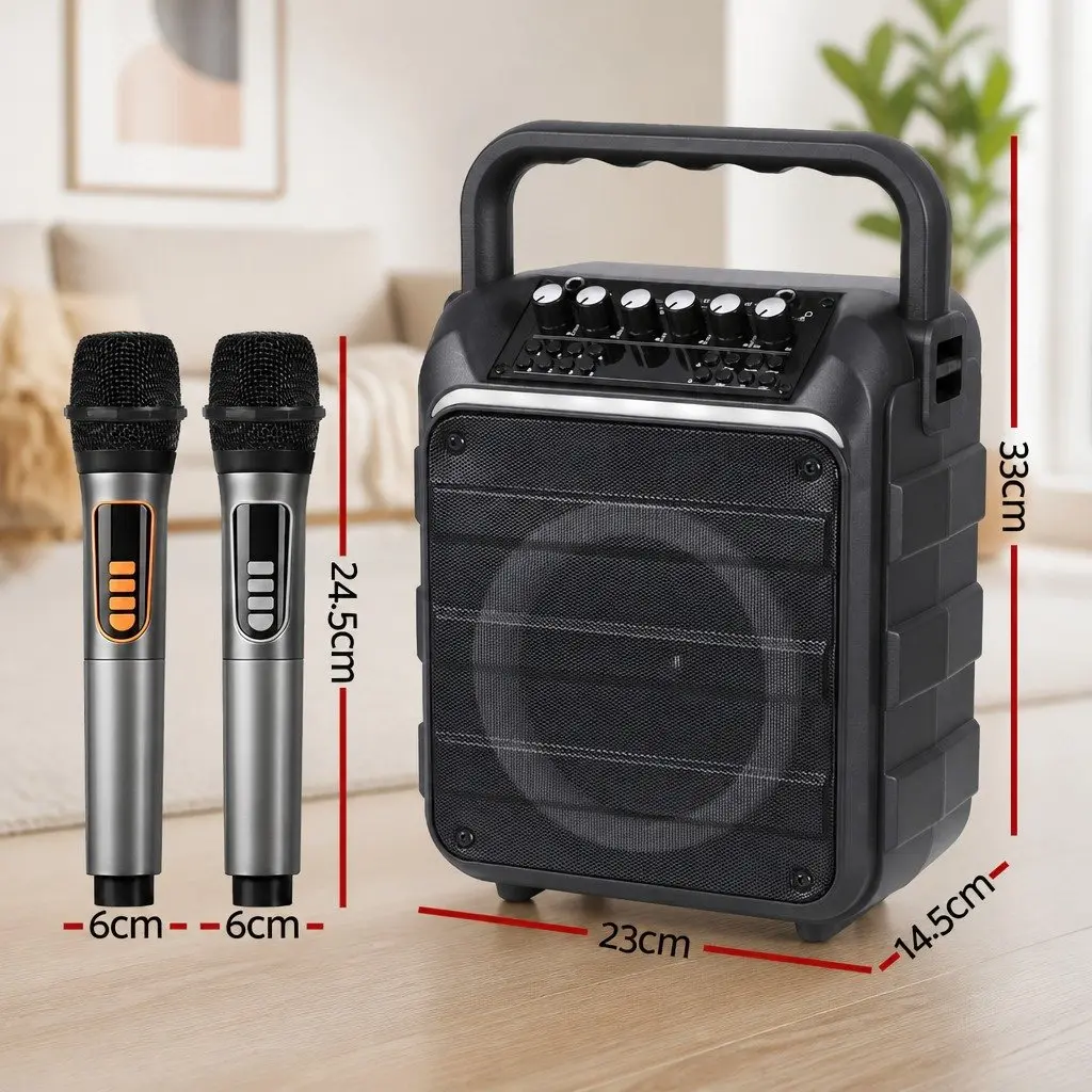 Karaoke Machine for Home Entertainment with 2 Wireless Microphones Bluetooth Speaker