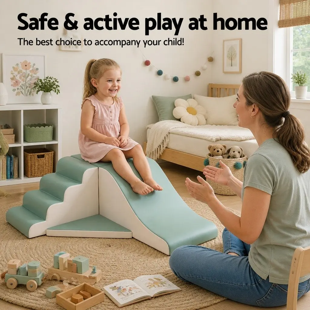 Kids Climbing Blocks Indoor Playset 4 Piece Soft Foam Toddler Activity Toy